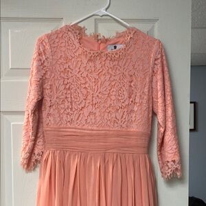 Dainty Jewells Formal Gown with 3/4 Sleeves